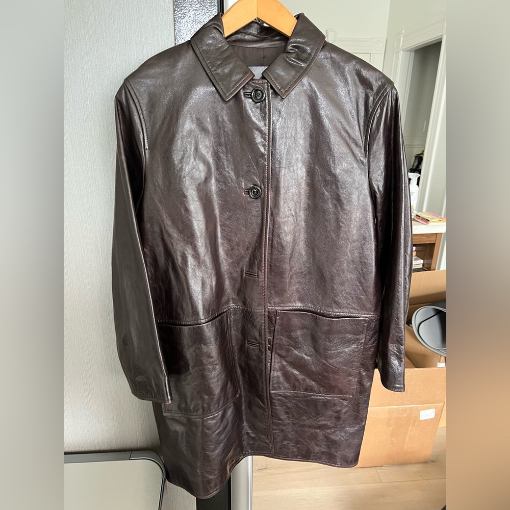 Massimo Dutti Rich Brown Leather Jacket (New without tags, never worn)
